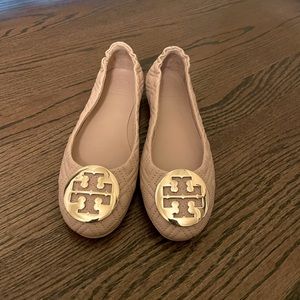 Tory Burch Minnie Travel flat in peachy nude